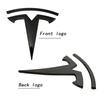 Bilklistremerke Tesla Metall Dekkbart Frontlogo Embleme Klistremerke for Tesla Modell 3 Modell Y Bakre Bagasjeromsskilt Karbonfiber Dekal Eksteriør