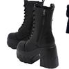 11CM super high heel Martin boots women's winter fashion muffin thin thick sole inner height increase British short boots