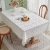 1pc, Tablecloth, Vintage Hollow Out Lace Pastoral Style Rectangular Floral Branch Mesh Table Cloth