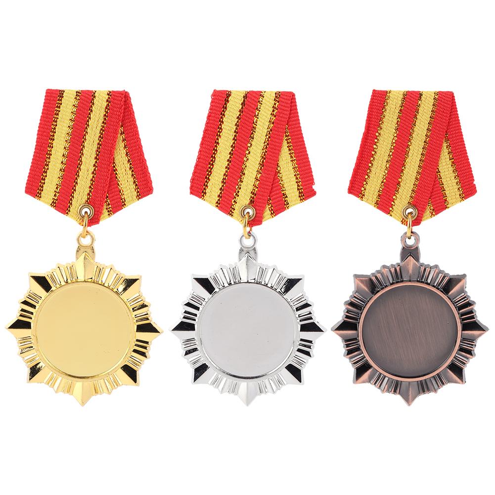 5cm Gouden/Zilveren/Bronzen Medaille Prijsmedailles met Neklint Metalen Winnaarsmedailles Wedstrijdmedailles voor Marathon Balspelen