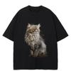 Streetwear Cats Graphic T-Shirt Cotton Tshirt Unisex Tops Tees Summer Short Sleeves T Shirt(1)