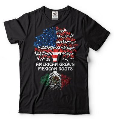 American Mexican T-shirt American Grown Mexican Roots Heritage Nationality Tee