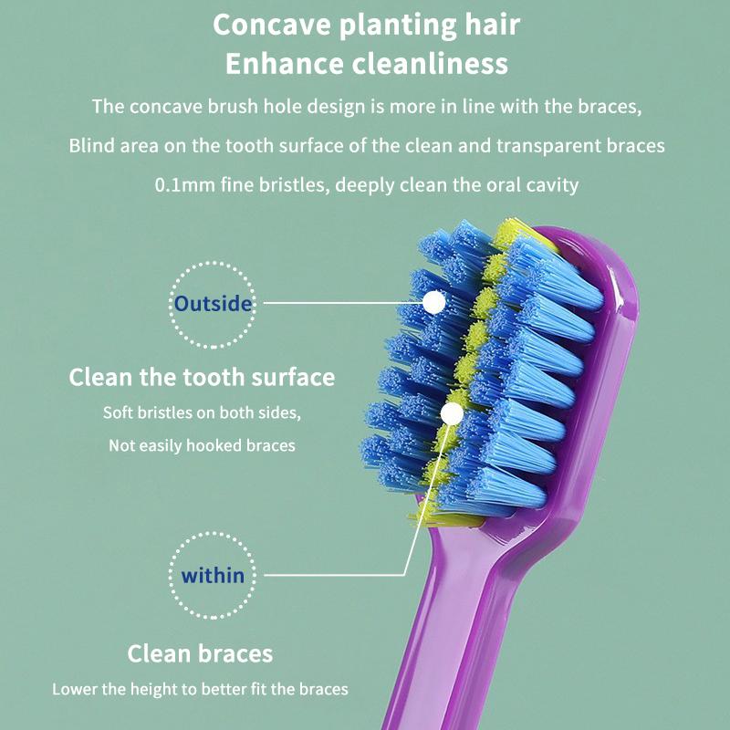 1/3 Pcs Deeply Clean Orthodontic Braces Adult Orthodontic Toothbrushes Dental Soft Toothbrush With Dust Cover