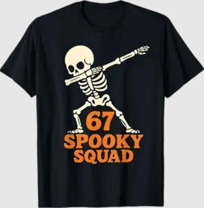67 Halloween Meme 6 7 Numbers Six Seven Funny Skeleton T-Shirt L