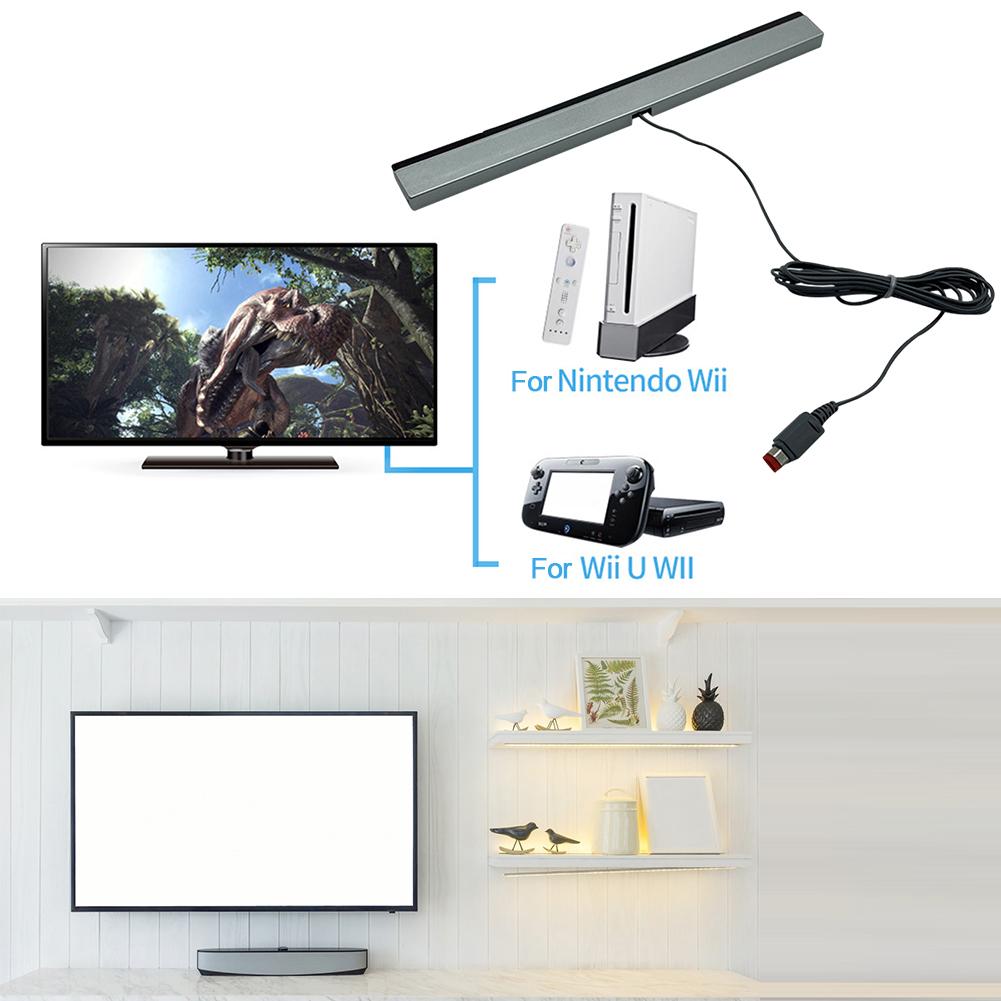 Wired Infrared Ray Sensor Bar with Extension Cord Video Game Sensor Bar Wired Motion Sensor Bar for Nintendo Wii Wii U Console