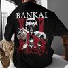 Men's Casual Crew Neck T Shirt Bankai Minazuki Skull Print Summer New Men's Women's Retro Fashion Short Sleeve Top