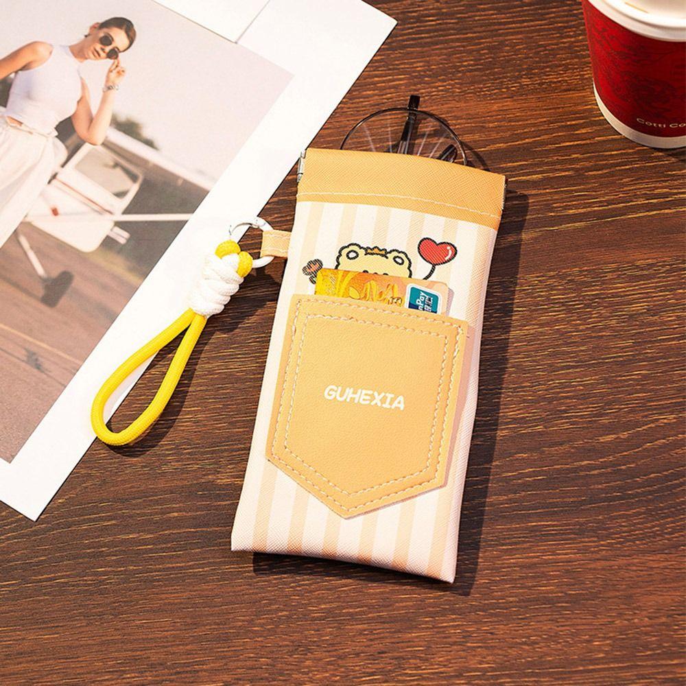PU Leather Reading Eyewear Case Automatic Closed Myopia Glasses Case  For Students