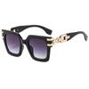 Minimalist Square Sunglasses with Chain Buckle - Trendy Unisex Anti-UV Eyewear