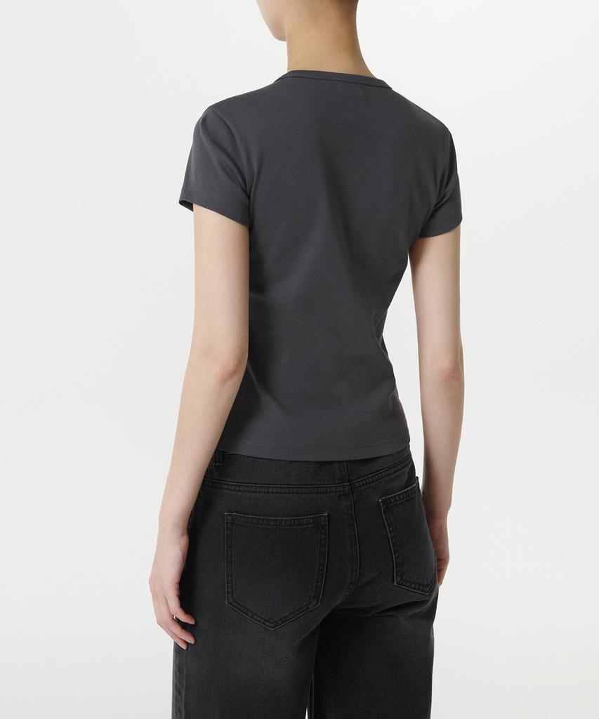MUSINSA STANDARD WOMAN Women'S Slim Crew Neck T-Shirt [Dark Gray]