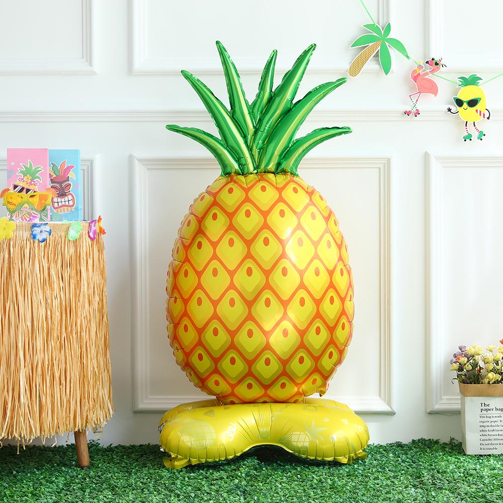 Large Standing 4D Coconut Palm Tree Pineapple Cactus Foil Inflatable Ball Hawaii Theme Summer Beach Birthday Wedding Party Decor