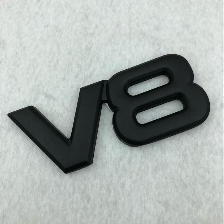 3D odznak V8 pro vozy Toyota a Volkswagen - Galvanicky pokovená kovová nálepka na zadní část