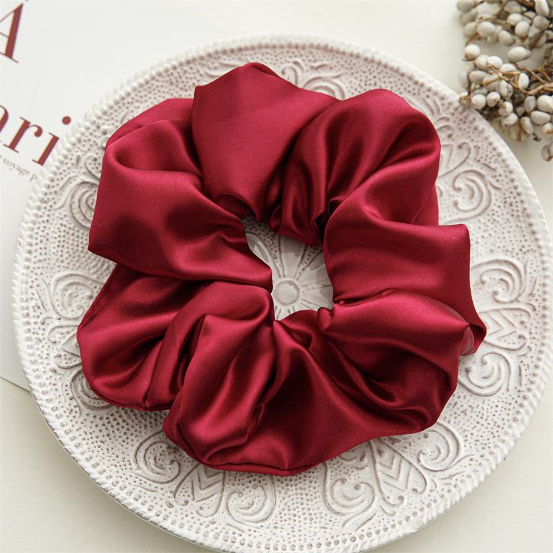 18cm Übergroße Satin Scrunchies Einfarbig Elastisches Haarband Damen Mädchen Pferdeschwanzhalter Accessoires Schicke Haargummis