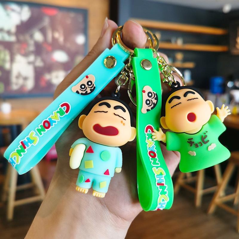 Cute cartoon Crayon Shin-chan PVC doll keychain Epoxy car bag key ring pendant couple key chain pendant small gift