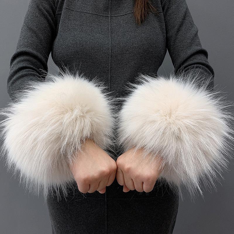 Fluffy Faux Fur Cuff Bracelet Wristband for Women
