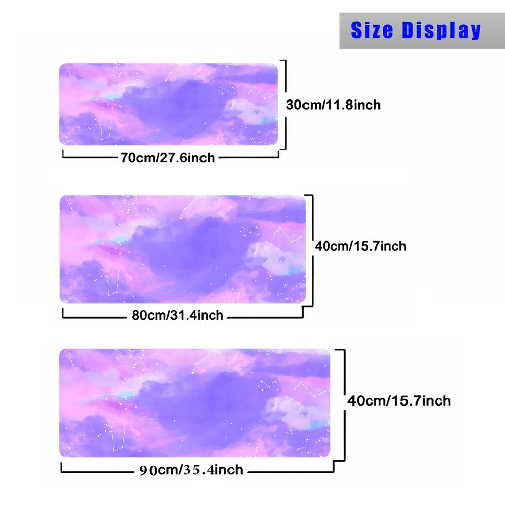 Purple Pink Starry Sky Mouse Pad Large Computer Office Game Table Mat Rubber Anti-slip Stitched Keyboard Mats 90x40 Desk Pads