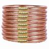 9 Stück/Set Modeschmuck Goldenes Armband Buddhistisches Jonc Armreifen Set für Damen Glitzergefülltes Jelly Silikon Buddha Mädchen Armbänder