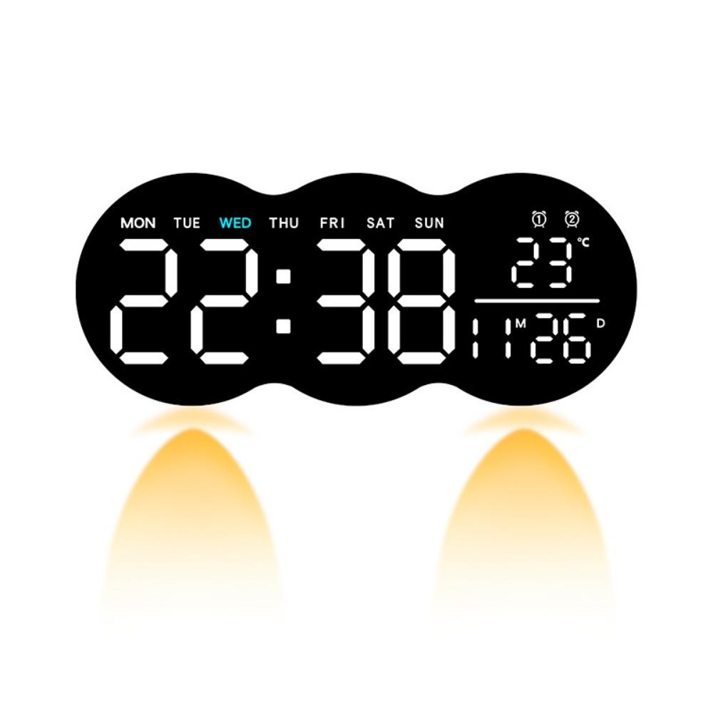 With Ambient LED Light Digital Wall Clock Multi-functional Alarm Clock  Desk Clock