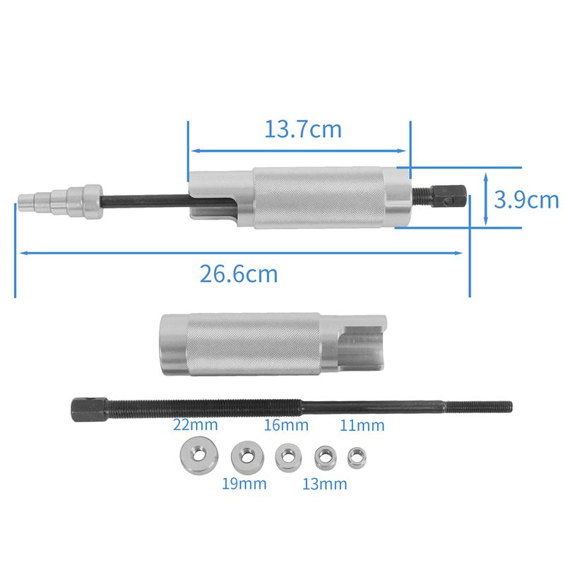 Motorcycle Piston Pin Puller Heavy-Duty Construction For Easy Installation and Removal Protects Engine 5 Adapters 11/13/16/19/22