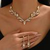 Leaf Flowing Fringe Necklace - Luxury Court Style Choker - New Retro Elegant Accessories Set for Women