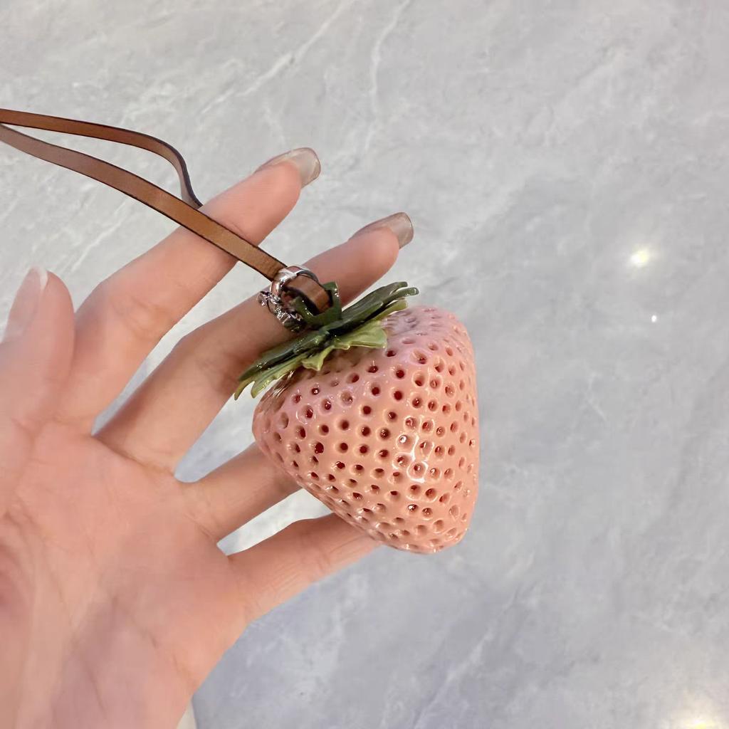 New Berry Raspberry Blackberry Tomato Cowhide Bag Charm For Women's Bag Fashion Decoration Pendant Hanging Bag Accessories