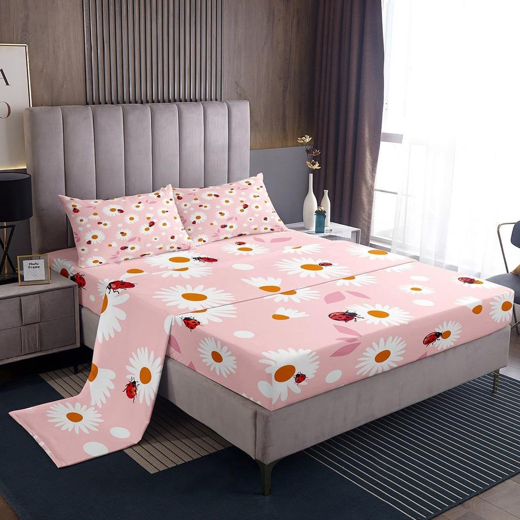 Cartoon Animal Dog Pattern Bed Hat Four-Piece Bedding Set Bedroom Dormitory Bedding Decoration