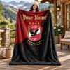 Al Ahly FC Custom Name Flannel Blanket Personalized Soft Warm Plush Throw Blanket Customized Gift for Family Friends