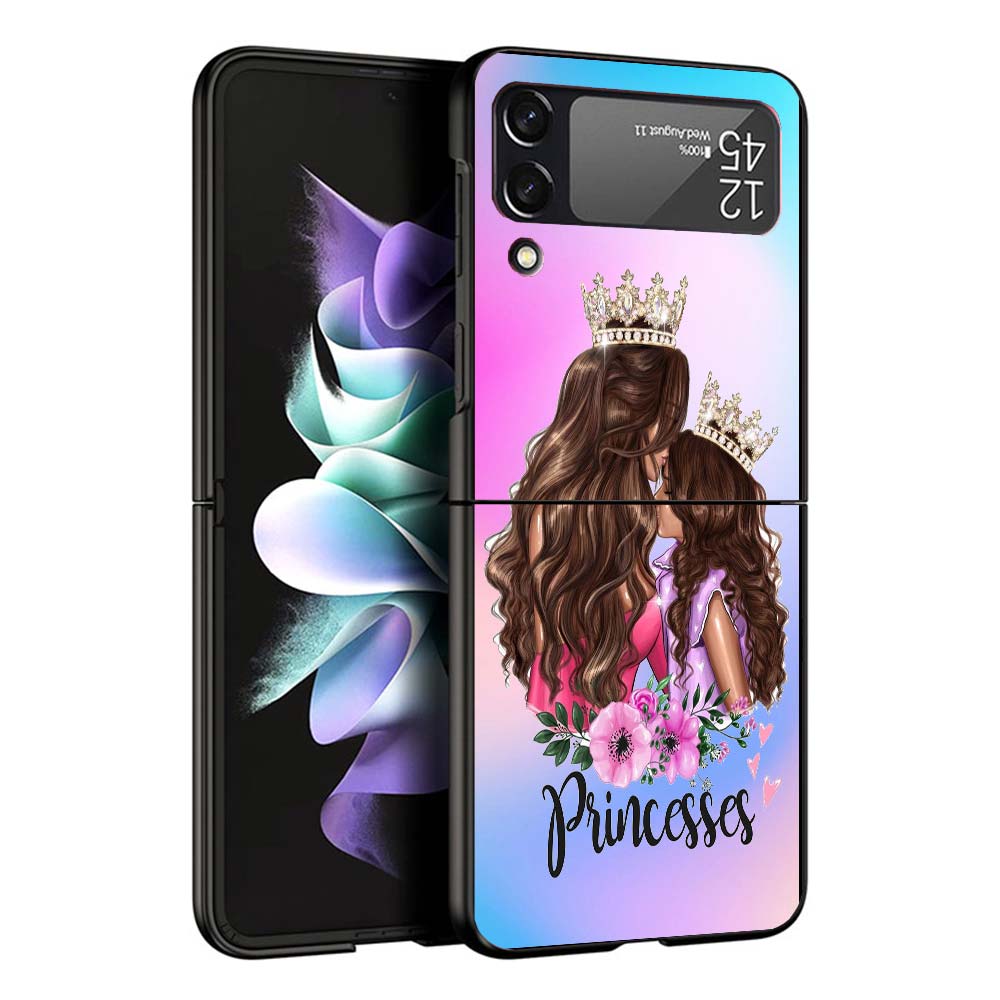 Woman Fashion Girl Super Mom Baby Phone Case For Samsung Galaxy Z Flip7 Flip6 5G Flip5 Flip4 Flip3 ZFlip 7 6 3 4 5 Shockproof Ba