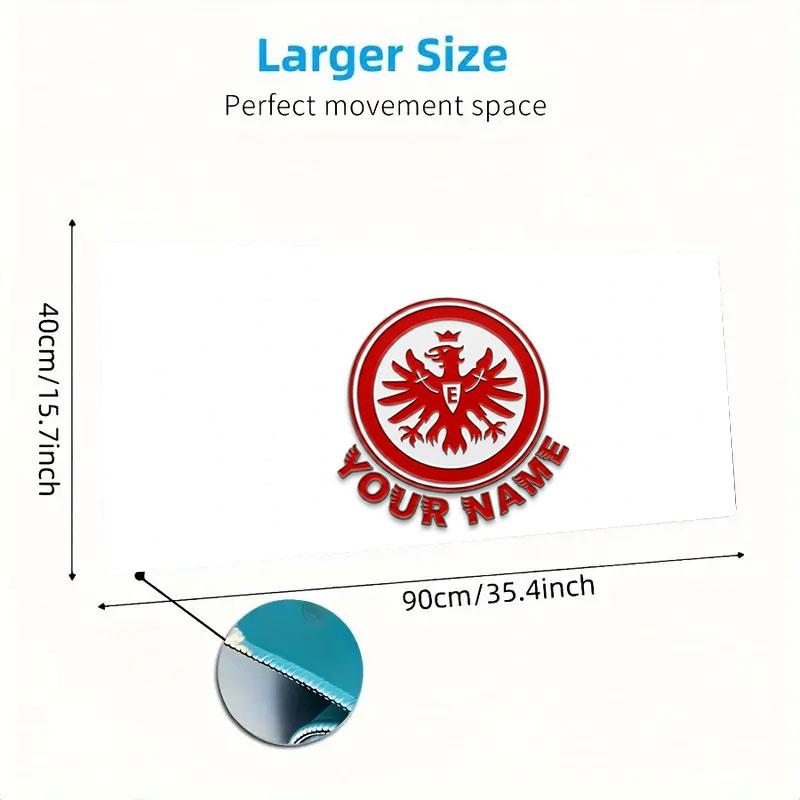 Eintracht Frankfurt Benutzerdefinierter Name Große Größe Mauspads Große Gaming-Tischauflage Rutschfest Laptop Tablet Großes Mauspads XXL Matte Mini-PC-Spielmatte Mit Schloss