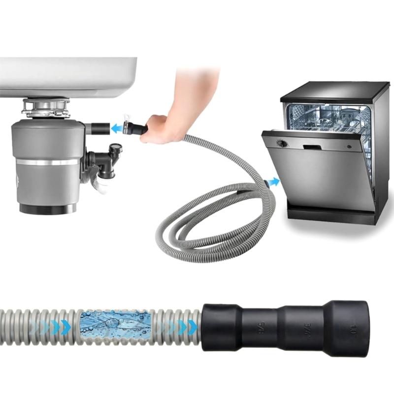 10 Feet Dishwasher Drain Extension Hose Cut to Length Universal Fit Metal Clamp Included Strong Construction for 5/8in