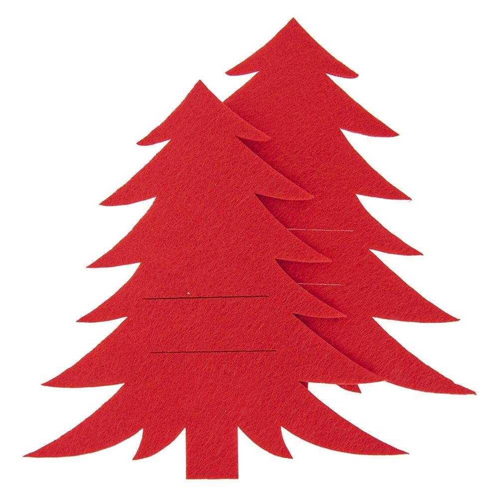 Cutlery case cover red Christmas tree 2 pcs.