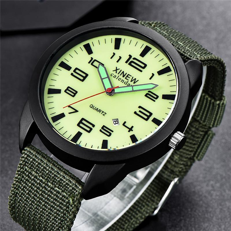 Watch Men's Army Watch Nylon with Calendar Quartz Watch