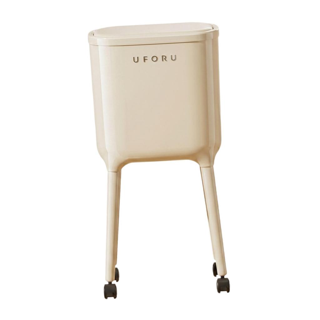 Double Compartment Elevated Kitchen Trash Can, Large Capacity Waste Bin, Paper Bucket with Lid, for