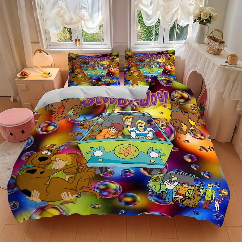 3pcs Scooby Doo Mystery Machine Adventure Bedding Set, Including, Without Filling, Soft and Comfortable Home Bedroom.H077