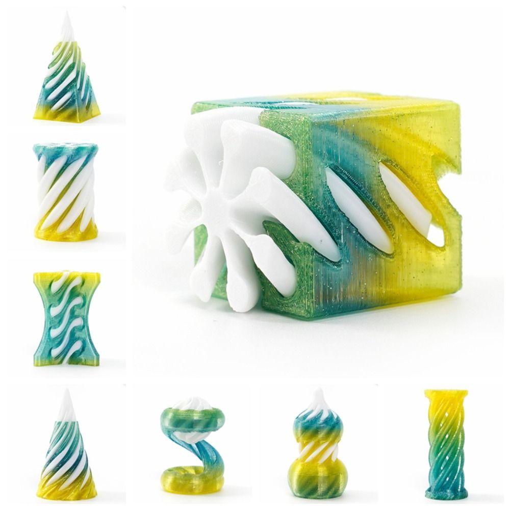Passthrough Sculpture 3D Printed Spiral Cone Toy Decorative 3D Printed Rotating Pyramid  Halloween