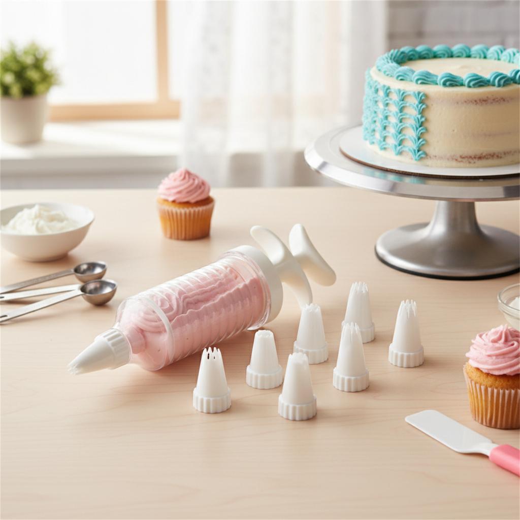 8Pcs Plastic Piping Nozzles Set For Cake Cookie Cream Puff Decorating With 8 Different Designs Food Grade PP Material