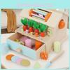 Wooden Carrot Blocks Toy With Number Shapes And Drawer For Early Toys Education