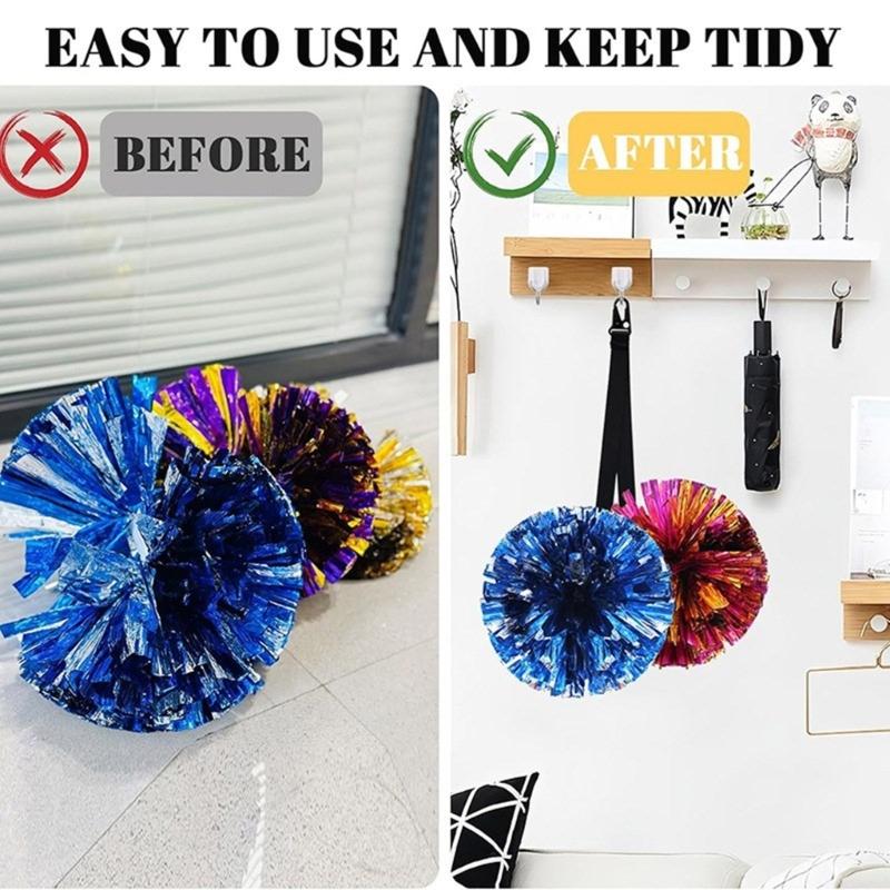 Cheerleader Poms Holder Cheerleading Accessory Adjustable Cheer Pom Straps Storage Equipment (Poms NOT Included)