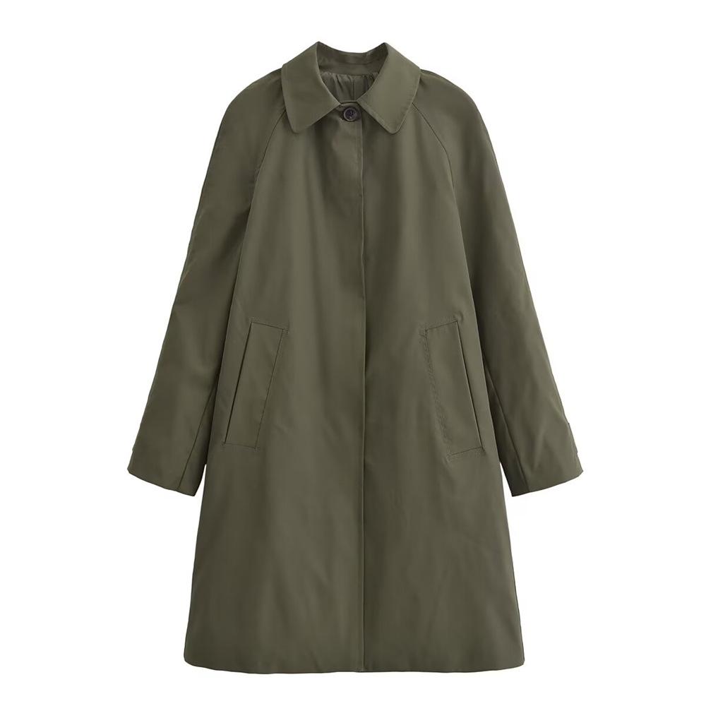 

Women s 2024 Autumn/Winter Korean Loose Lapel Trench Coat XS