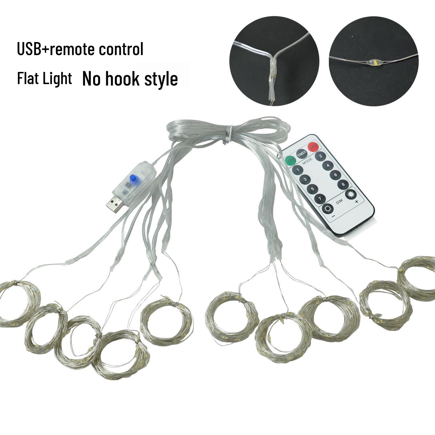 

In-Stock USB Copper Wire String Lights with Remote, Waterproof, Multi-Color, 8-Function for Christmas, Weddings, or Festive Decor. Bright Warm White 3*1m 100 LEDs