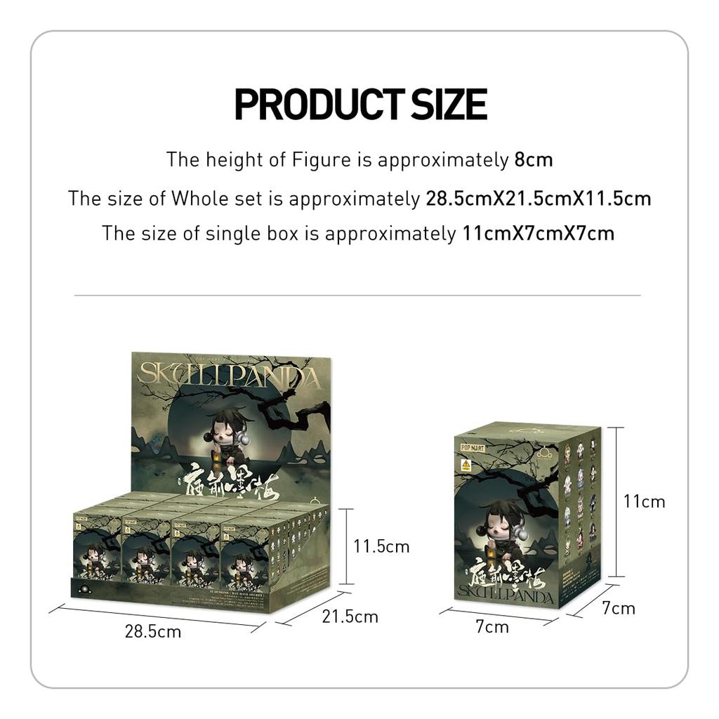 POP MART SKULLPANDA The Ink Plum Blossom Series Box 12 Pop Mart Gacha Gacha Blind Box Figure Plastic Model Premium Toy PVC Soft Vinyl Original