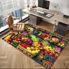 Vibrant Fruit Market Rug for Kitchen and Dining Areas - Colorful Food Print Carpet | Farmhouse Style Skid resistant carpet