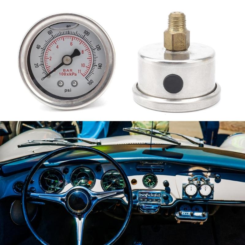 Universal Engine Monitoring Fuel Pressure Gauge 0-160Psi With 1/8 NPT Thread For Auto Truck Engine Oil Monitoring System