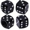 4Pcs Aluminum Alloy Tire Valve Caps Dice Wheel Stem Tyre Tire Wheel Stem Air Valve Dust Cover For Car Truck Motorcycle Bike