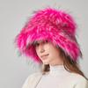 High-Quality Women's Winter Faux Fur Bucket Hat with Ear Protection and Wide Brim