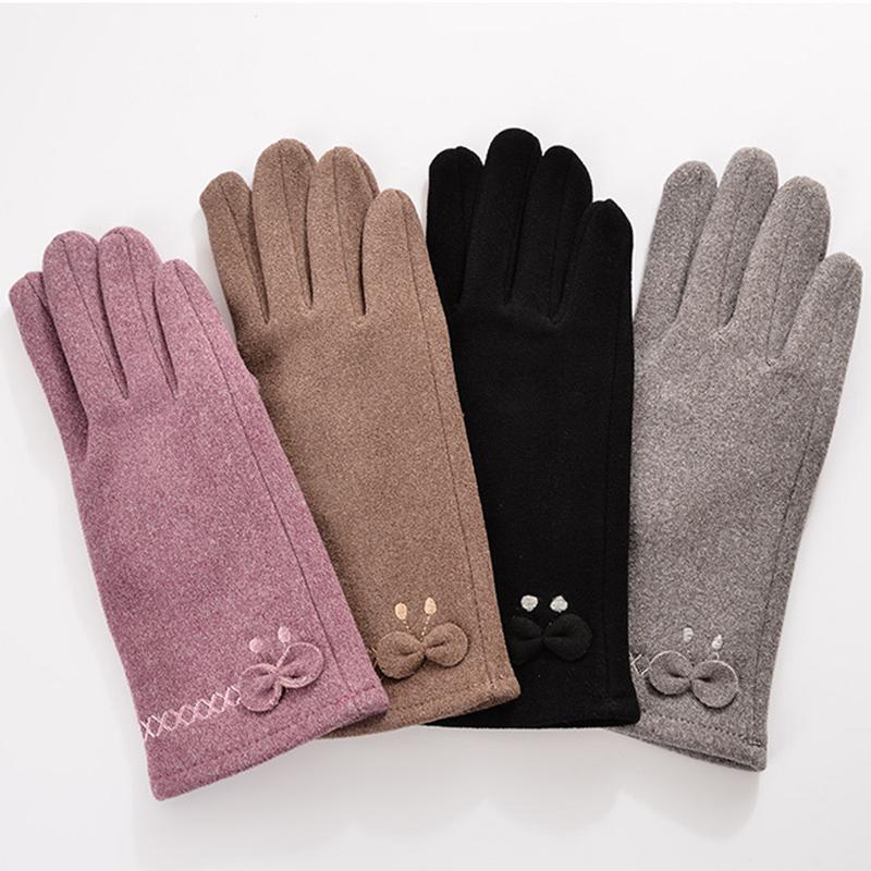 Warm Gloves Outdoor Cycling Windproof Plus Velvet Cold-proof Gloves Touch Screen for Women