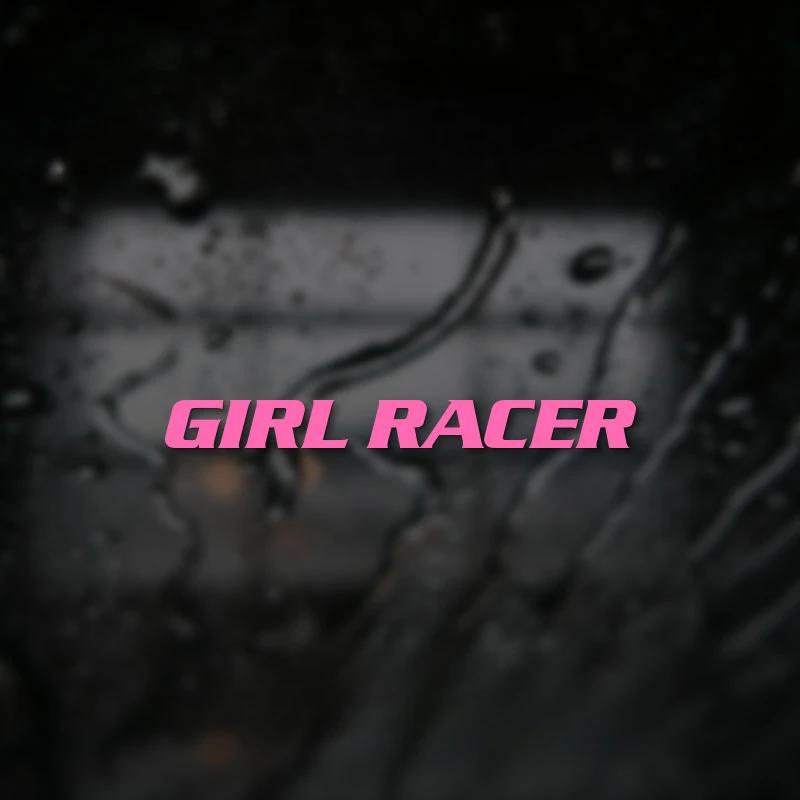 

GIRL RACER Refit Car Stickers Auto Window Removable Vinyl Deccals Oilproof Decoration Motorcycle Fuel Tank Trim Lady Driver Sign 20x2CM рожевий