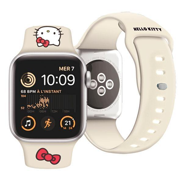 Hello Kitty Strap HKAWMSCHBLE Apple Watch 38/40/41mm Beige/beige Strap Silicone Kitty Head