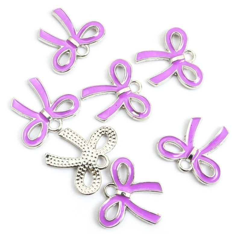 100Pcs Butterfly Knot Hairpiece Accessories Bowknot Pendant for Bracelet Necklace Clothing Embellishment for Daily Use