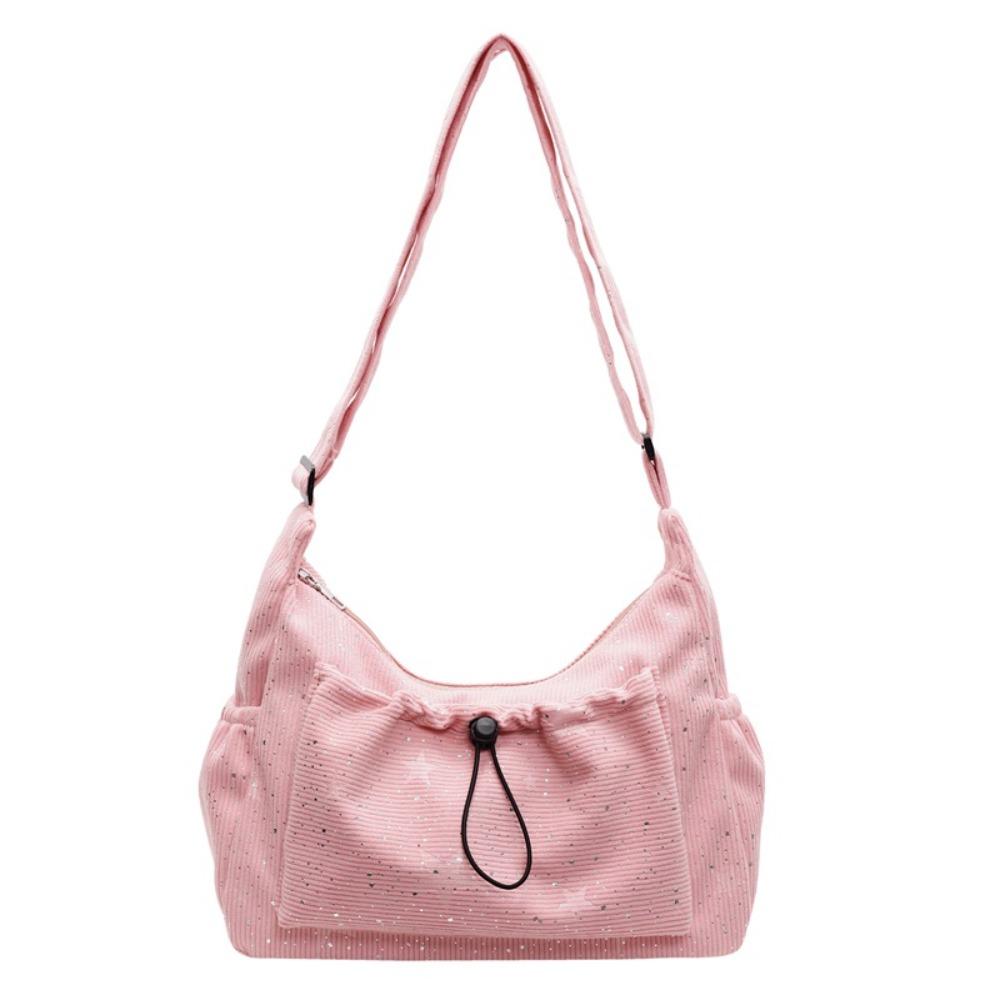 Soft Commuting Tote Bag Corduroy Sports Crossbody Bag Fashion Square Shoulder Bag  Travel