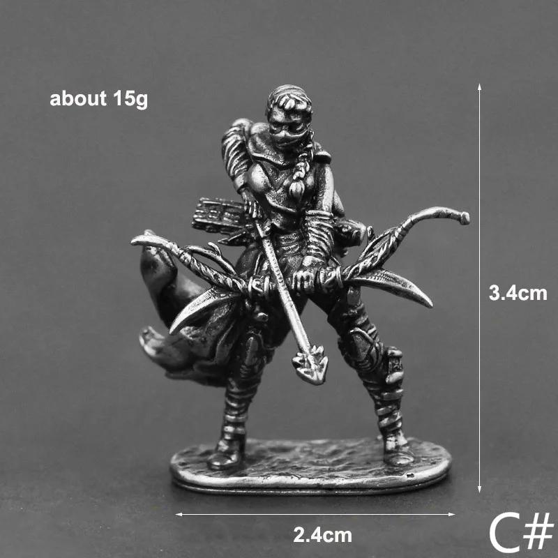 1pcs Beauty Women Archer Solider White Copper Miniature Figurines Metal Toy Car Desktop Ornaments Decoration Accessories Crafts